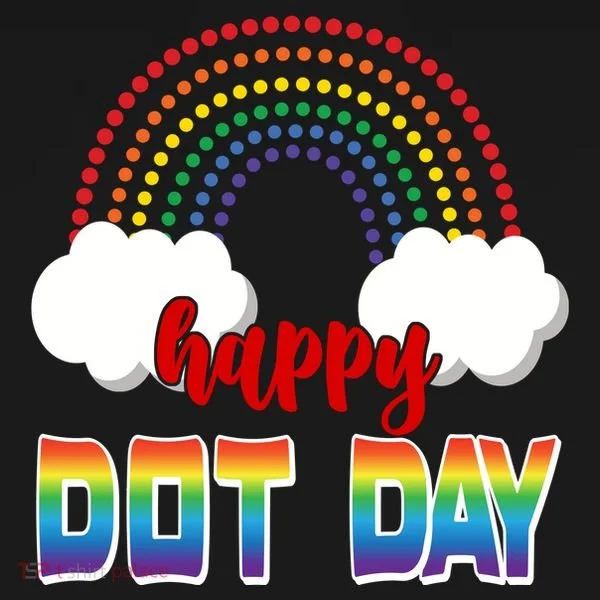 Happy International Dot Day Rainbow Clouds Bucket Hat