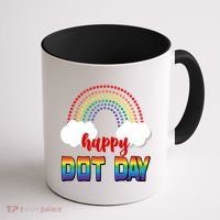 Happy International Dot Day Rainbow Clouds Coffee Mug thumb 1