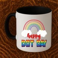 Happy International Dot Day Rainbow Clouds Coffee Mug thumb 2