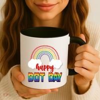 Happy International Dot Day Rainbow Clouds Coffee Mug thumb 3