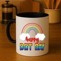 Happy International Dot Day Rainbow Clouds Coffee Mug thumb 4