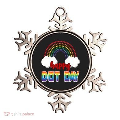 Happy International Dot Day Rainbow Clouds Ornament