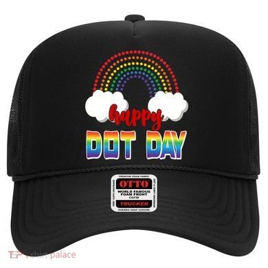 Happy International Dot Day Rainbow Clouds Hat
