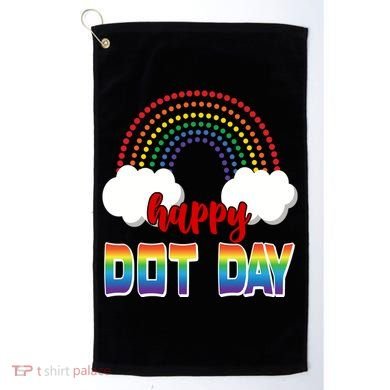 Happy International Dot Day Rainbow Clouds Golf Towel