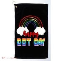 Happy International Dot Day Rainbow Clouds Golf Towel thumb 0