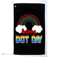 Happy International Dot Day Rainbow Clouds Golf Towel thumb 0