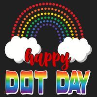 Happy International Dot Day Rainbow Clouds Golf Towel thumb 3