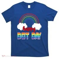 Happy International Dot Day Rainbow Clouds T-Shirt thumb 0