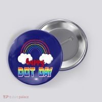Happy International Dot Day Rainbow Clouds Button thumb 0