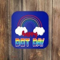 Happy International Dot Day Rainbow Clouds Coaster thumb 0