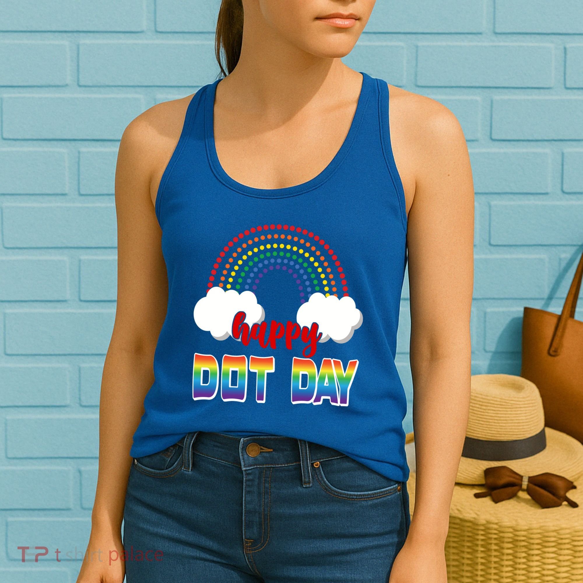Happy International Dot Day Rainbow Clouds Women's Tank Top