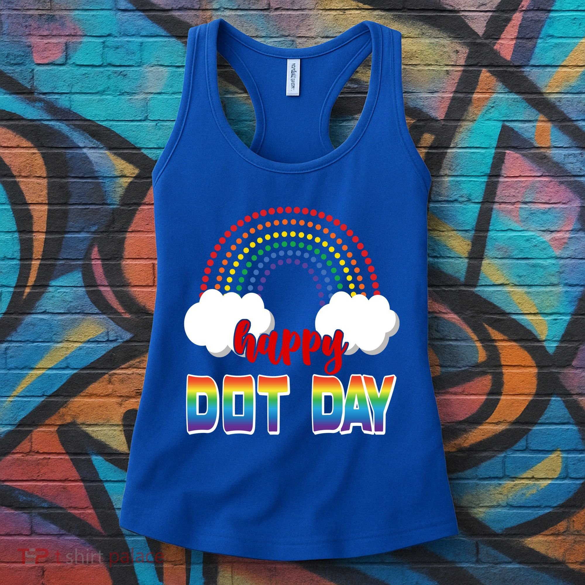 Happy International Dot Day Rainbow Clouds Women's Tank Top