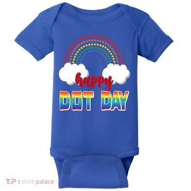 Happy International Dot Day Rainbow Clouds Baby Bodysuit