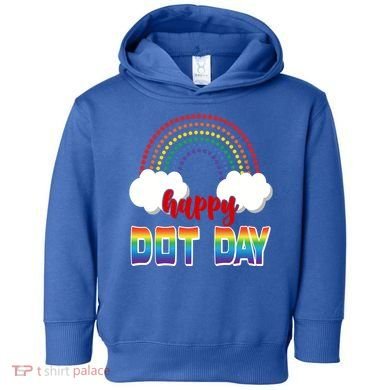 Happy International Dot Day Rainbow Clouds Toddler Hoodie