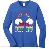 Happy International Dot Day Rainbow Clouds Women's Long Sleeve Shirt thumb 0