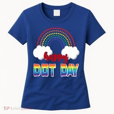 Happy International Dot Day Rainbow Clouds Women's T-Shirt