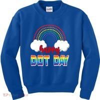 Happy International Dot Day Rainbow Clouds Kids Sweatshirt thumb 0