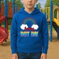 Happy International Dot Day Rainbow Clouds Kids Hoodie thumb 2