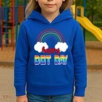 Happy International Dot Day Rainbow Clouds Kids Hoodie thumb 3