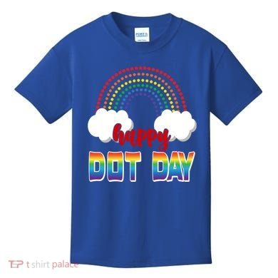 Happy International Dot Day Rainbow Clouds Kids T-Shirt