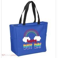Happy International Dot Day Rainbow Clouds Tote Bag thumb 2