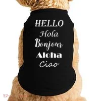 Hello In Different Languages Greetings Doggie Tank thumb 0