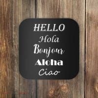 Hello In Different Languages Greetings Coaster thumb 0