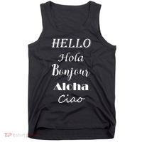 Hello In Different Languages Greetings Tank Top thumb 0