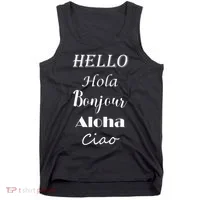 Hello In Different Languages Greetings Tank Top thumb 0