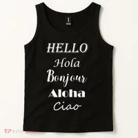 Hello In Different Languages Greetings Tank Top thumb 2