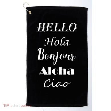 Hello In Different Languages Greetings Golf Towel