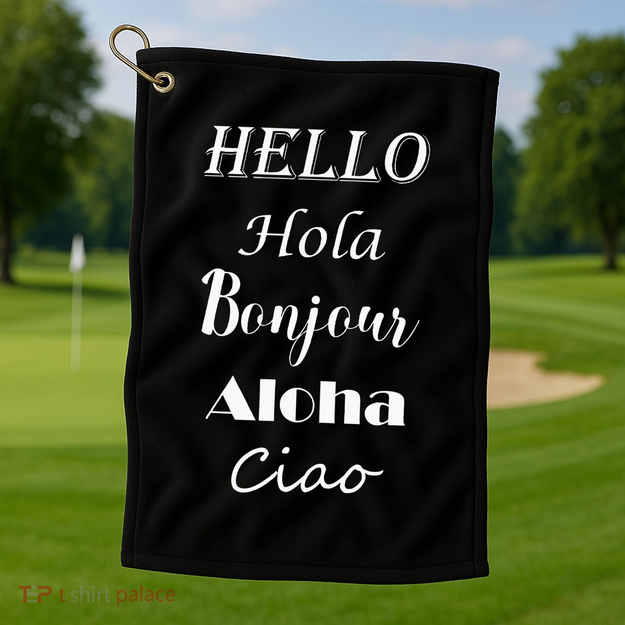 Hello In Different Languages Greetings Golf Towel