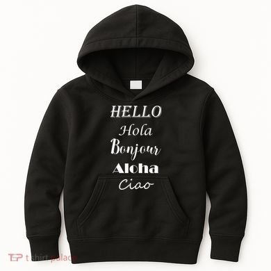 Hello In Different Languages Greetings Kids Hoodie