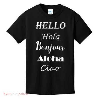 Hello In Different Languages Greetings Kids T-Shirt