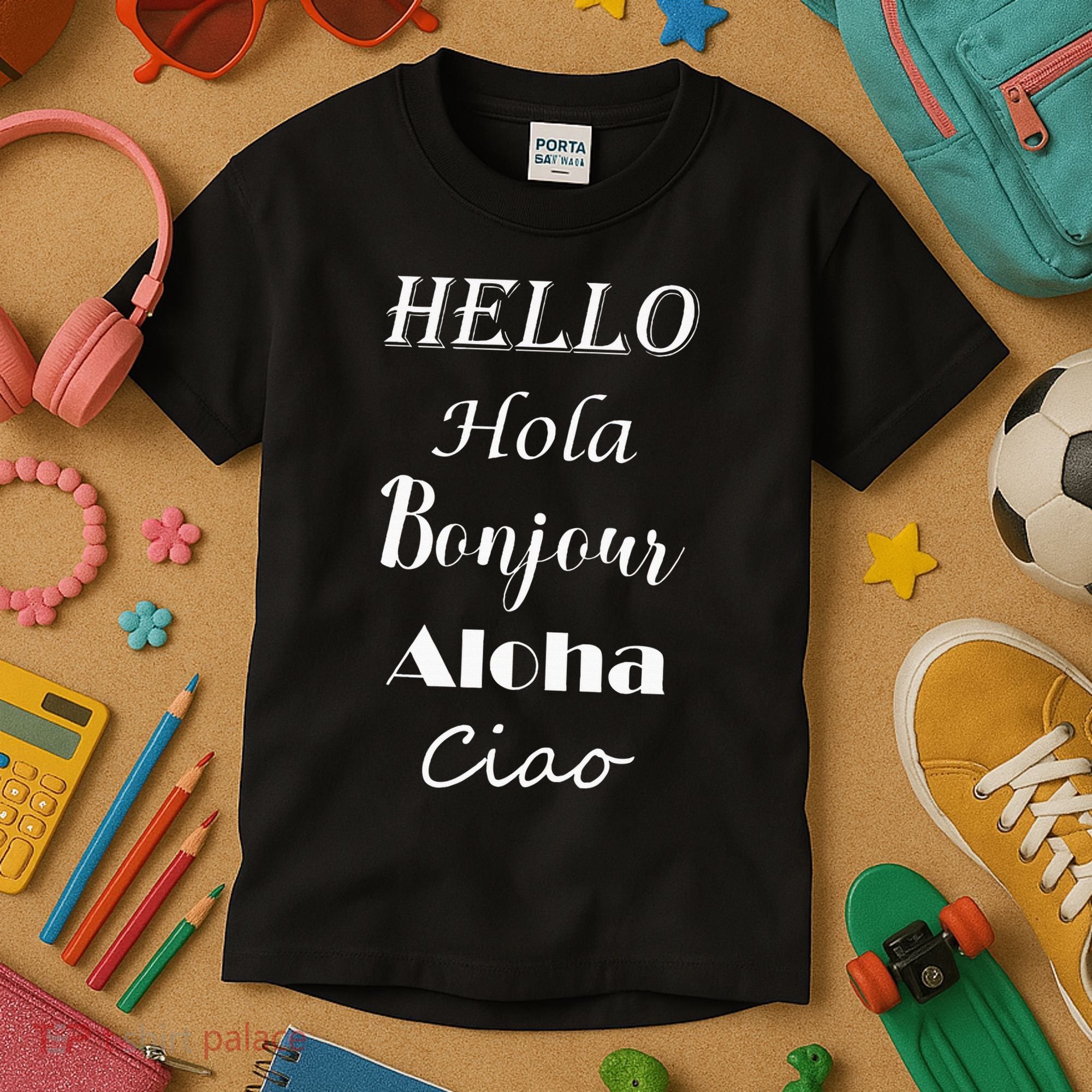 Hello In Different Languages Greetings Kids T-Shirt