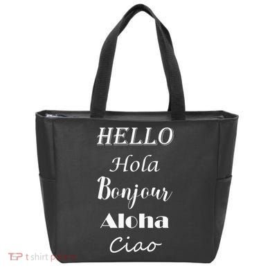 Hello In Different Languages Greetings Tote Bag