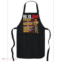 He Is Dad Brave Warrior Smart And Wise Father Daddy Papa Apron thumb 0
