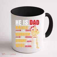 He Is Dad Brave Warrior Smart And Wise Father Daddy Papa Coffee Mug thumb 1