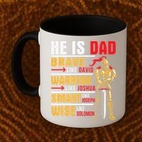 He Is Dad Brave Warrior Smart And Wise Father Daddy Papa Coffee Mug thumb 2