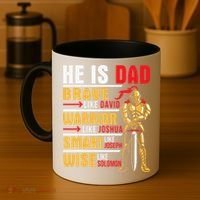 He Is Dad Brave Warrior Smart And Wise Father Daddy Papa Coffee Mug thumb 4