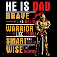 He Is Dad Brave Warrior Smart And Wise Father Daddy Papa Coffee Mug thumb 5