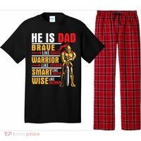 He Is Dad Brave Warrior Smart And Wise Father Daddy Papa Pajama Set thumb 0
