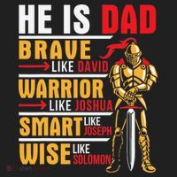 He Is Dad Brave Warrior Smart And Wise Father Daddy Papa Hat thumb 2