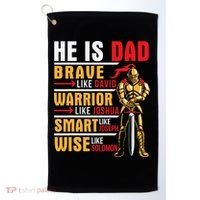 He Is Dad Brave Warrior Smart And Wise Father Daddy Papa Golf Towel thumb 0