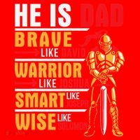 He Is Dad Brave Warrior Smart And Wise Father Daddy Papa Santa Hat thumb 1