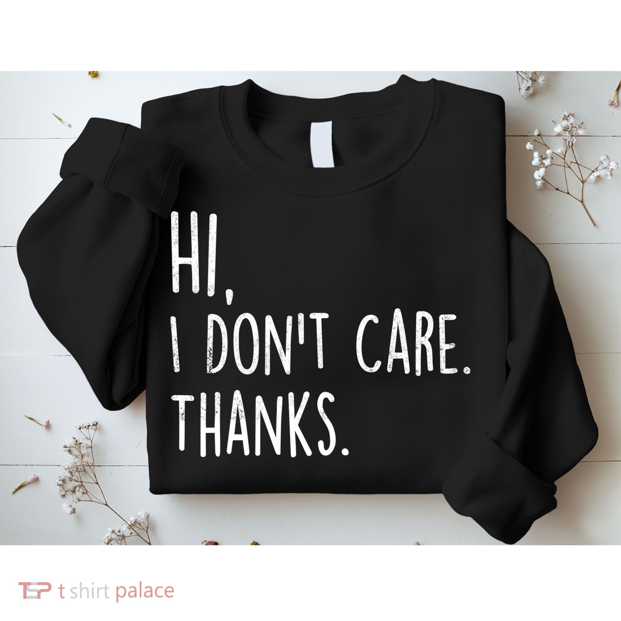Hi, I Don't Care. Thanks Funny Sarcastic Humor Tee Sweatshirt