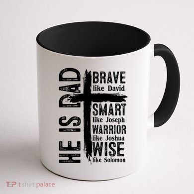 He Is Dad Religious Christian Bible Quote Father Coffee Mug back