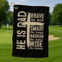 He Is Dad Religious Christian Bible Quote Father Golf Towel thumb 1