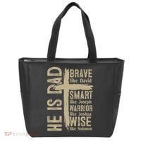 He Is Dad Religious Christian Bible Quote Father Tote Bag thumb 0