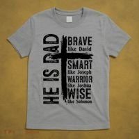 He Is Dad Religious Christian Bible Quote Father T-Shirt thumb 5